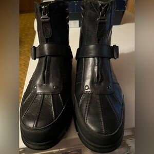Polo by Ralph Lauren Black Leather Boots with Strap